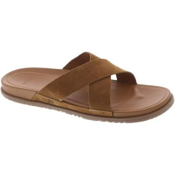 NEW UGG MEN'S WAINSCOTT SLIDE CHESTNUT SUEDE SANDALS SLIPPERS SZ 11 - Picture 1 of 7
